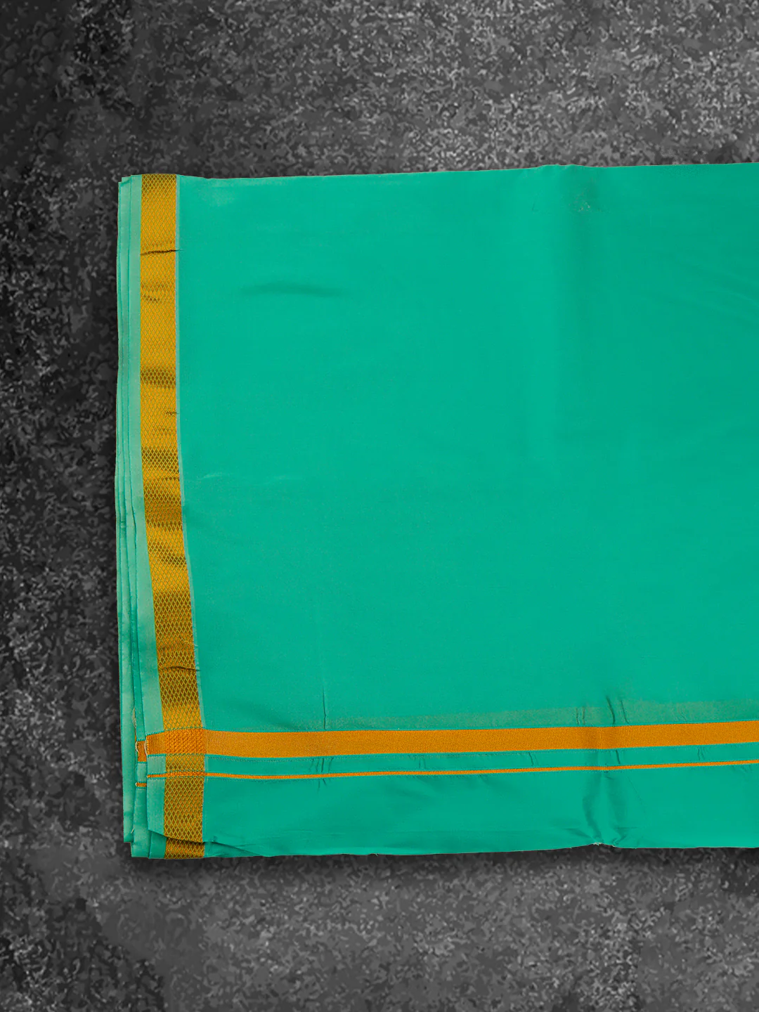 Men  Art Silk Shirting & Panchakacham Set with Gold Jari Border  9+5 Ashirwath - Image 5