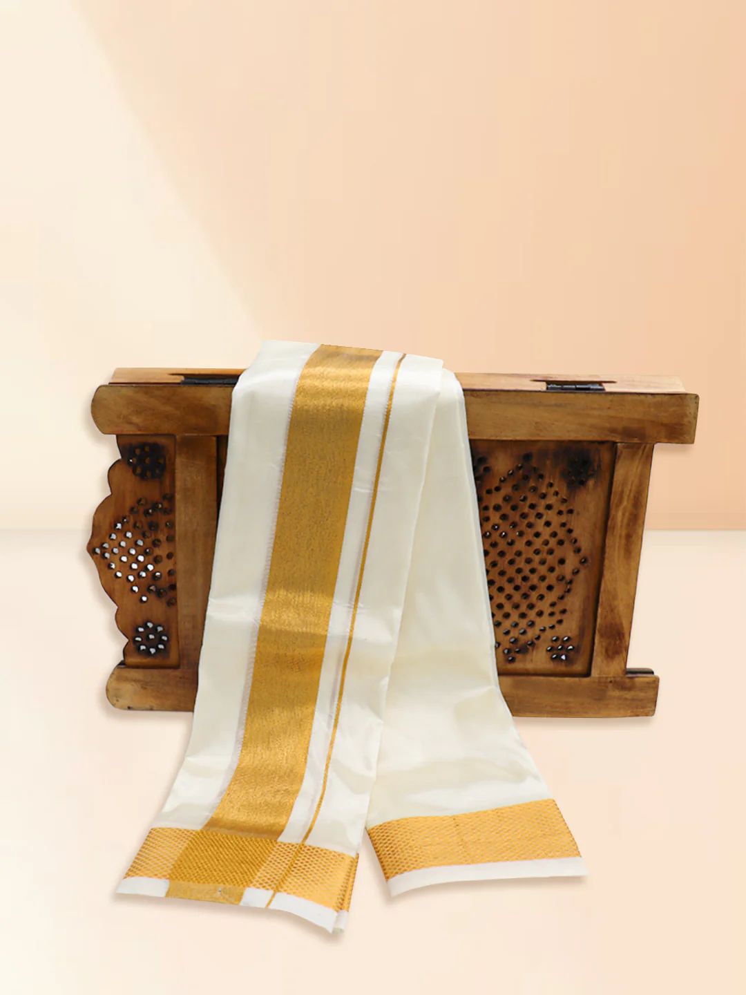 Men Art Silk Towel Cream 80K Ashai - Image 4