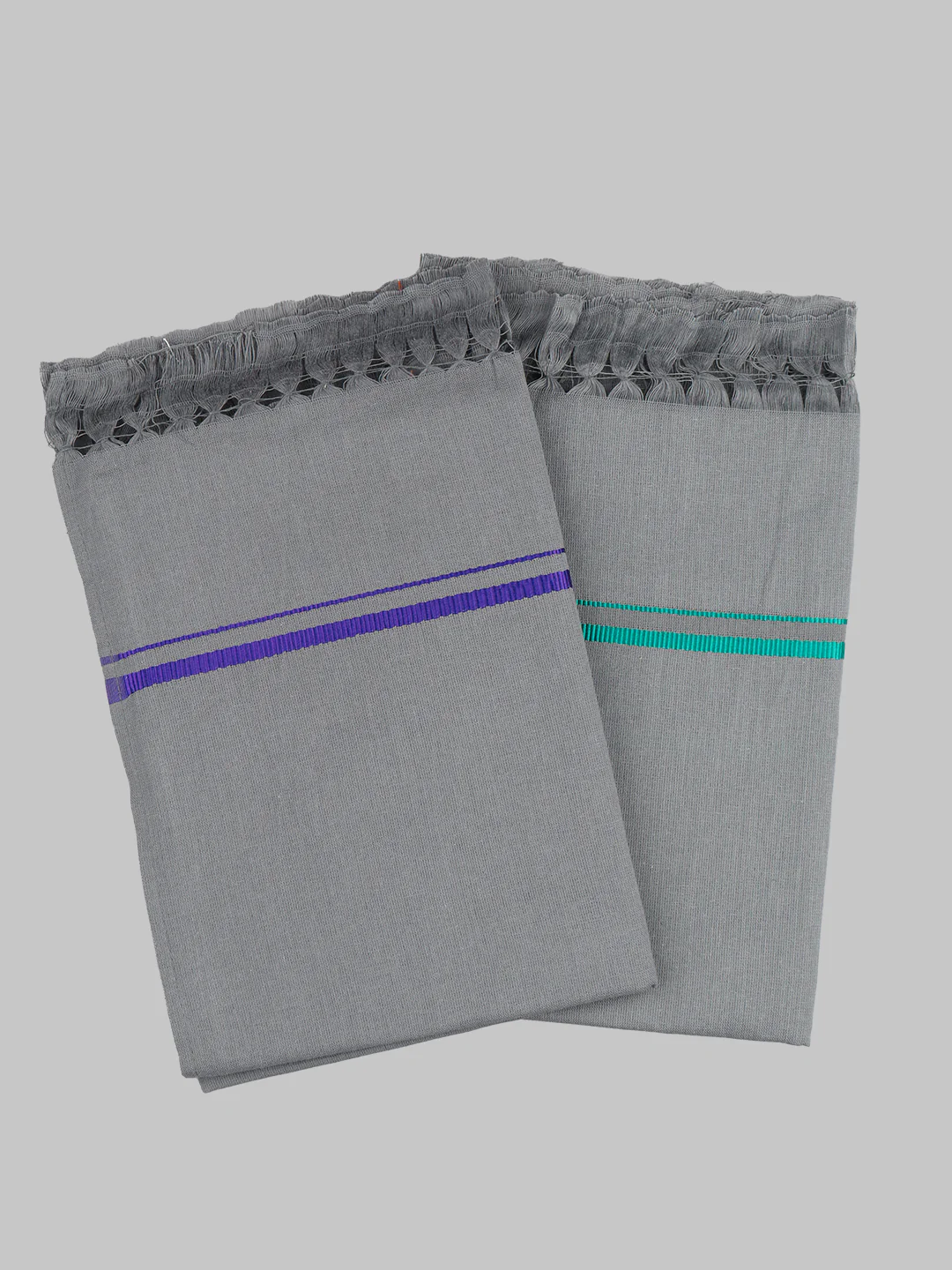 Men Assorted Border Devotional Towel Grey Hariharan (Pack of 2) - Image 2