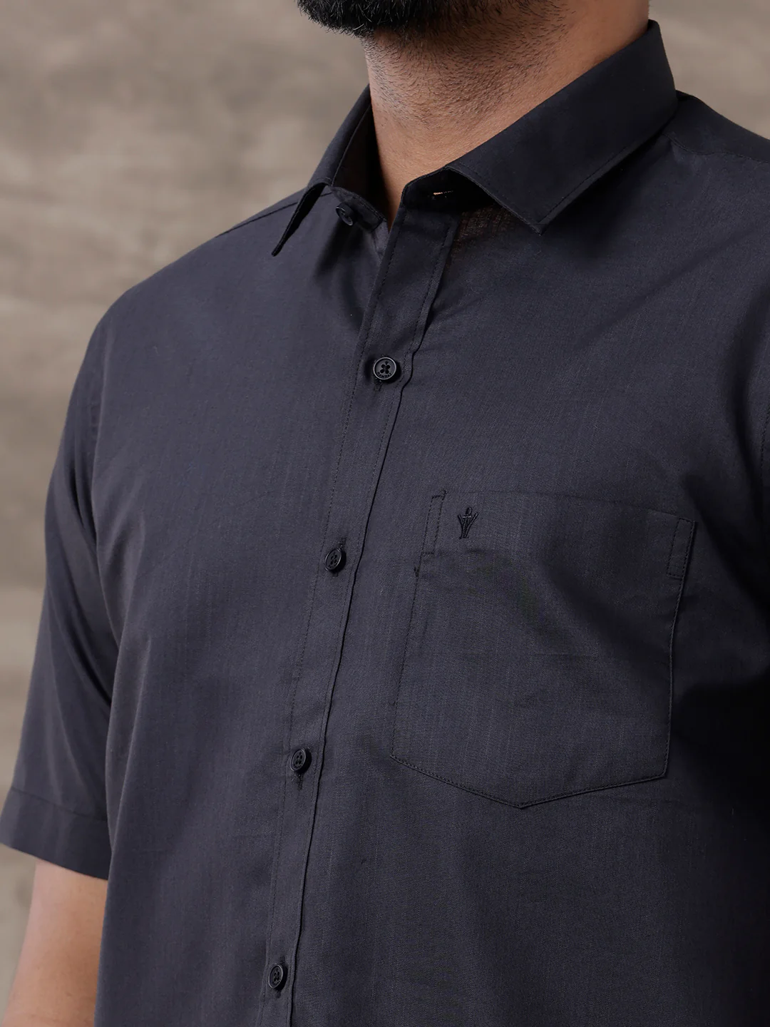 Men Black Matching Border Dhoti & Half Sleeves Shirt Set Evolution IC10 - Image 5