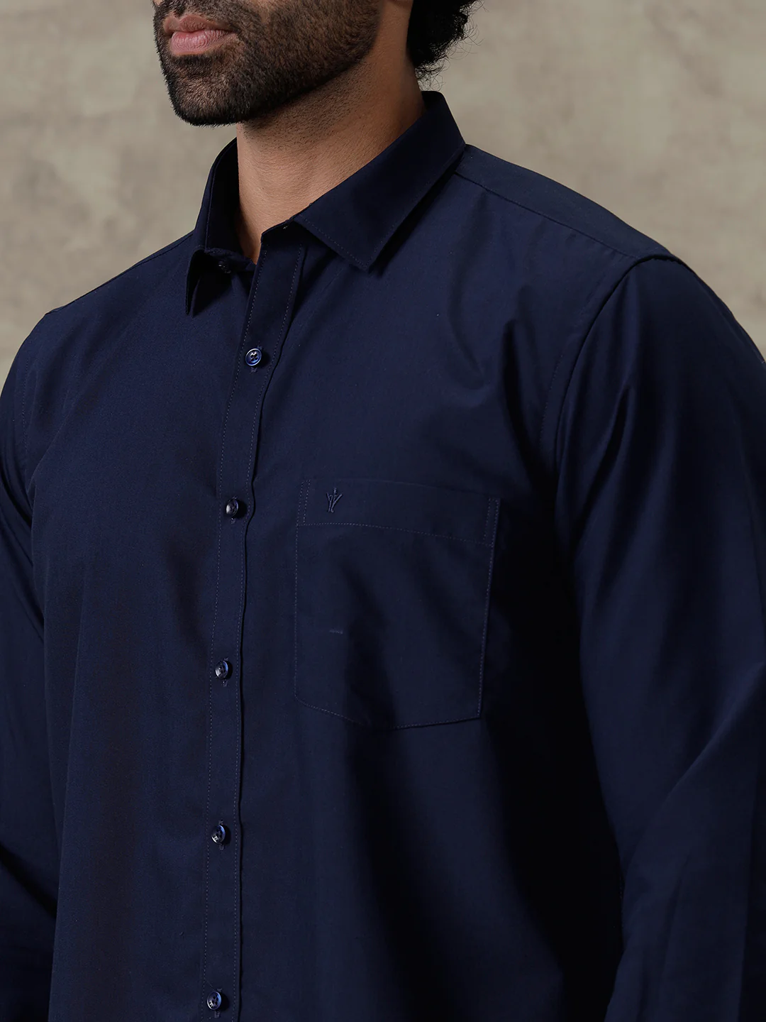 Men Blue Zodiac Shirt With Matching Border Dhoti Set Trendy - Image 5