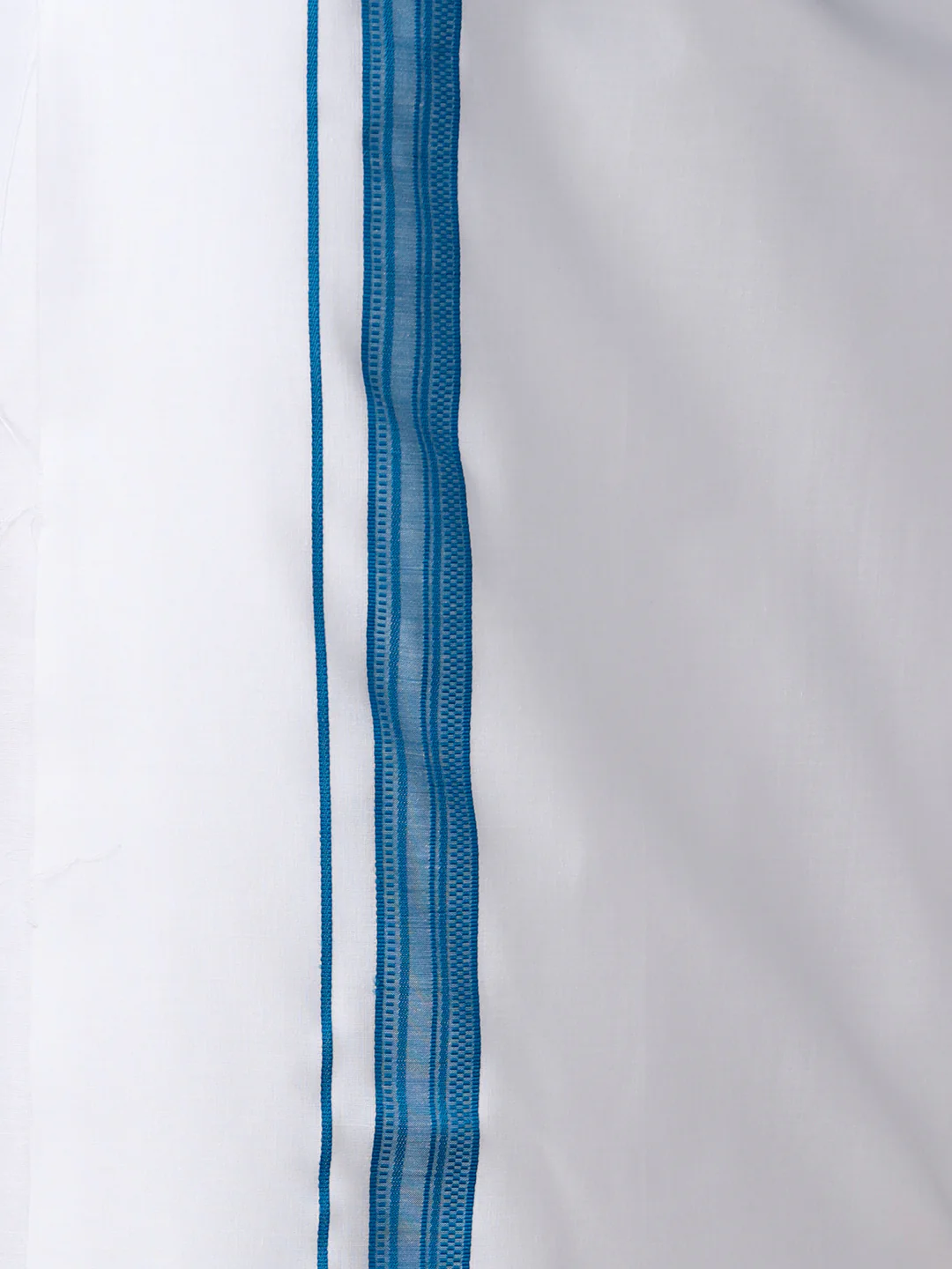 Men Bondi Blue Shirt With Matching Border Dhoti Set Evolution - Image 7
