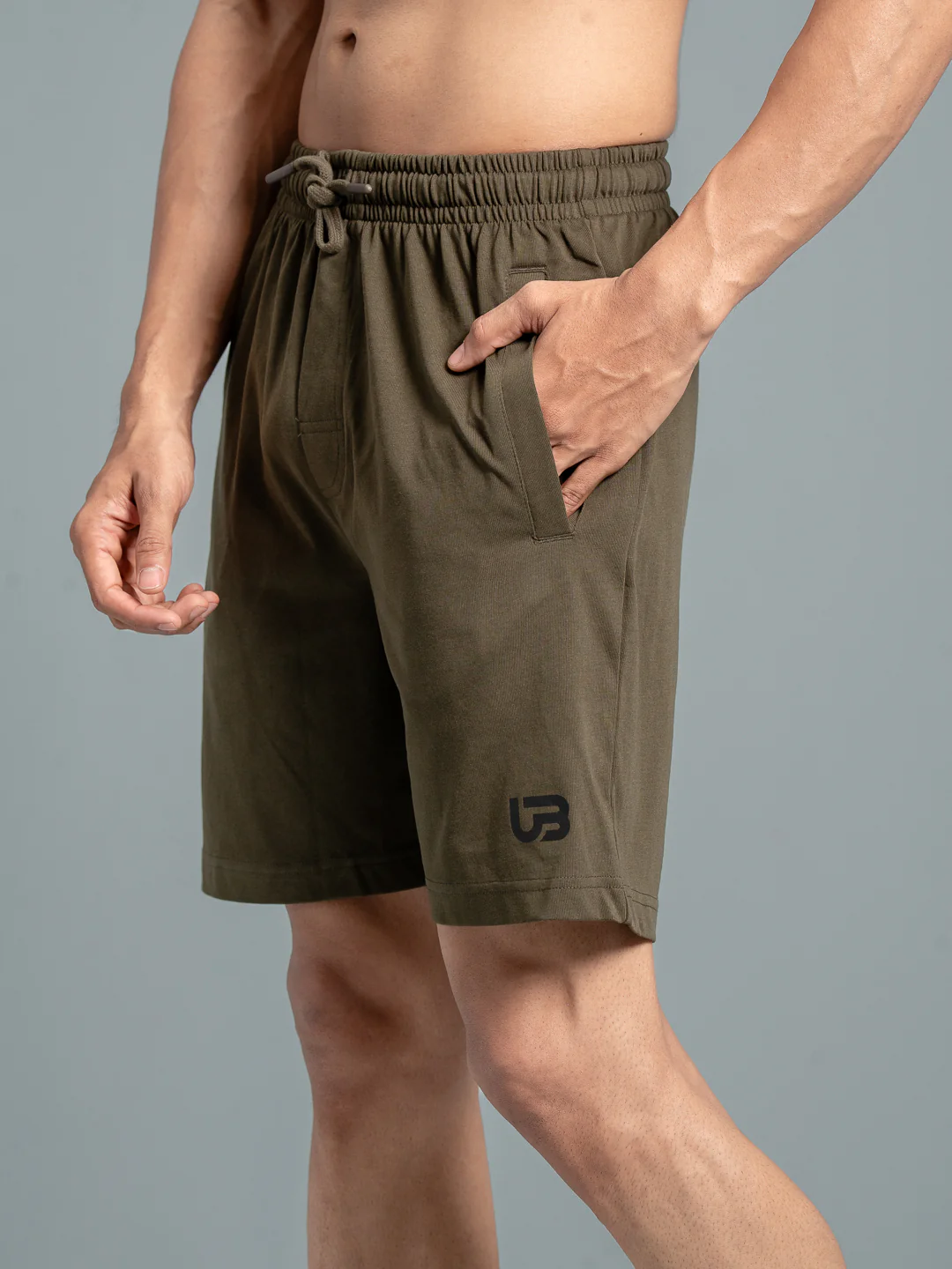 Men Combed Cotton Rich Agile Shorts Olive AGS7 - Image 2