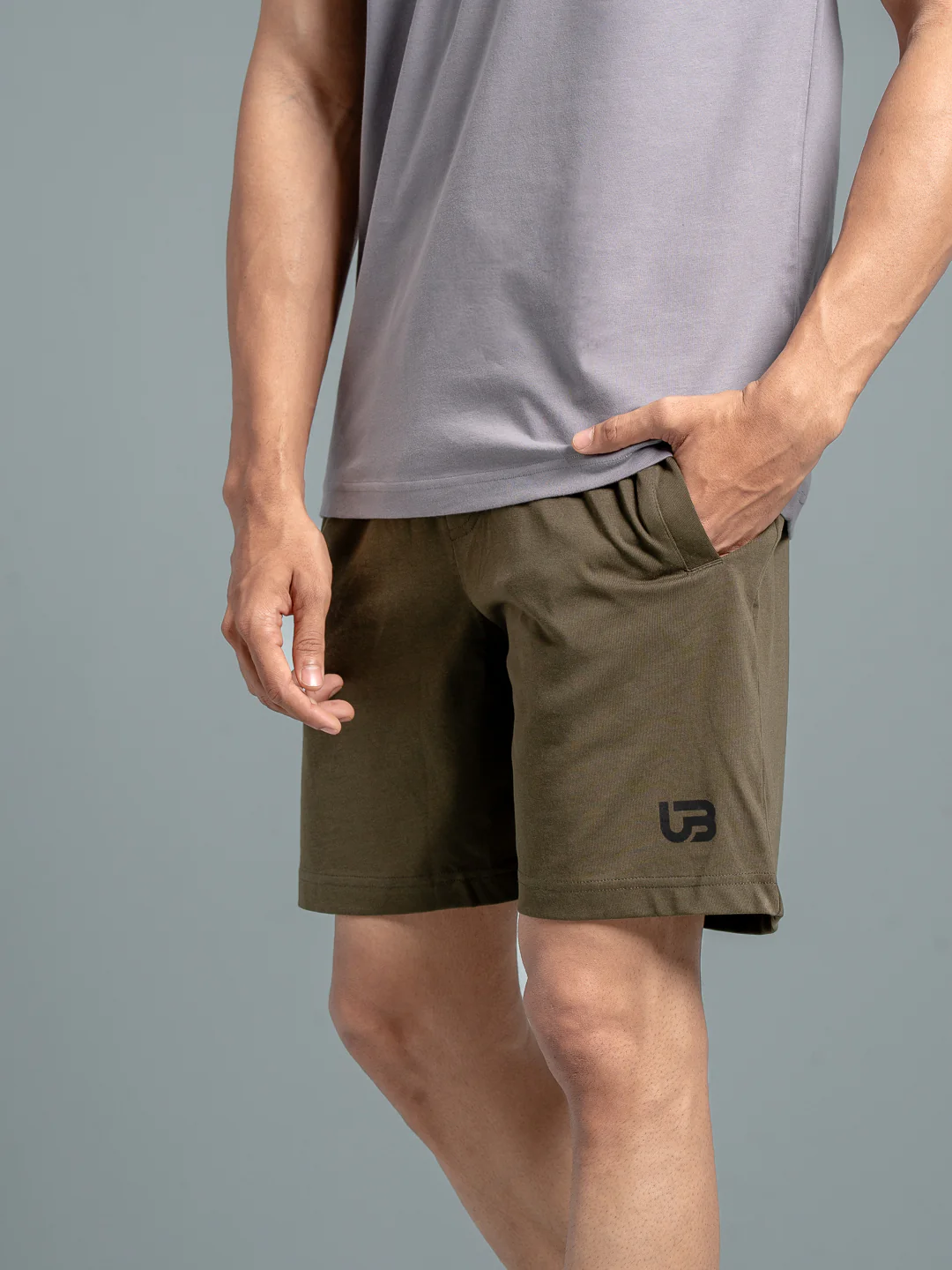 Men Combed Cotton Rich Agile Shorts Olive AGS7 - Image 3