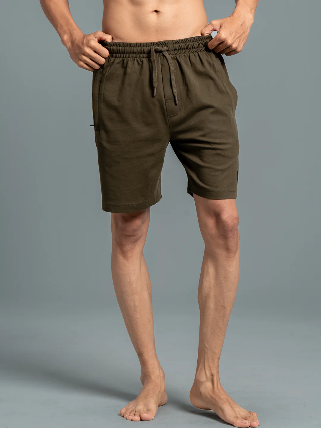 Men Combed Cotton Rich Agile Shorts Olive AGS7 - Image 4
