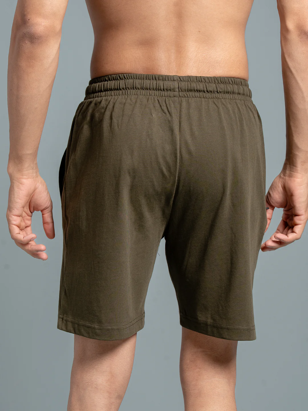 Men Combed Cotton Rich Agile Shorts Olive AGS7 - Image 5