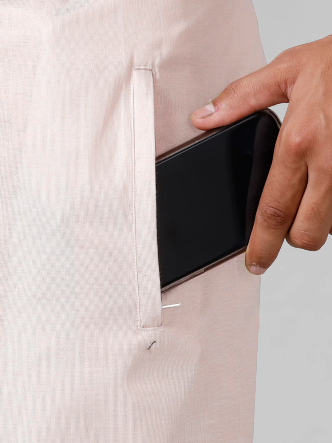 Men Copper Tissue Full Sleeves Shirt with Readymade Dhoti Combo - Image 2