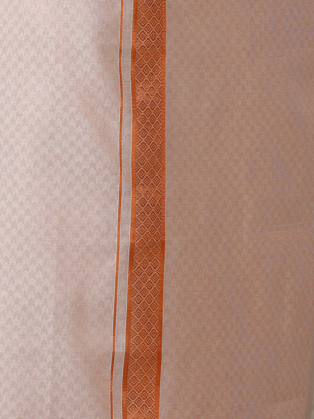 Men Copper Tissue Jacquard Half Sleeves Shirt with Matching Dhoti Set CD11 - Image 4