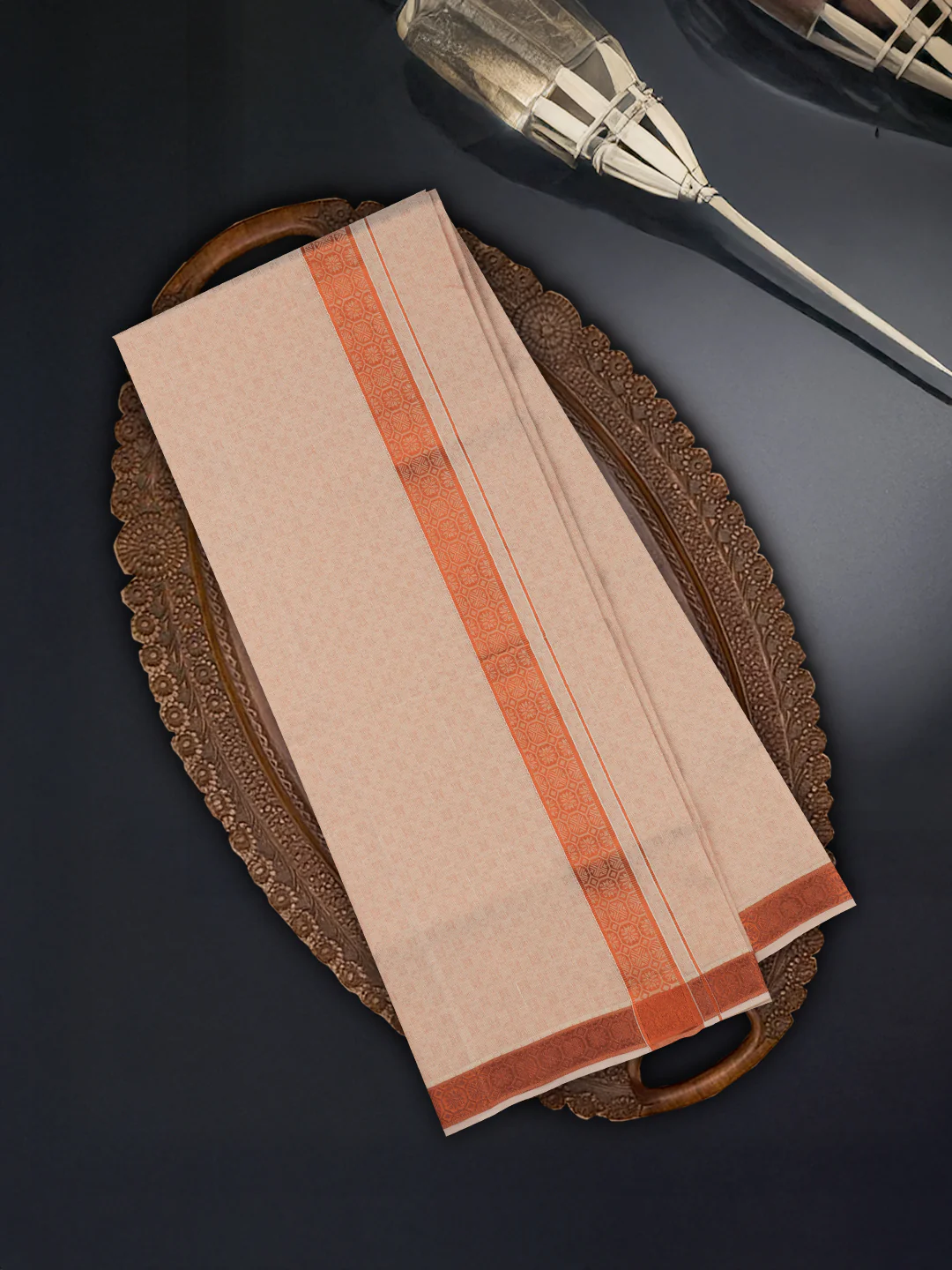 Men Copper Tissue Jacquard Shirting & Dhoti Set Celebrity Elegant CEC01 - Image 6