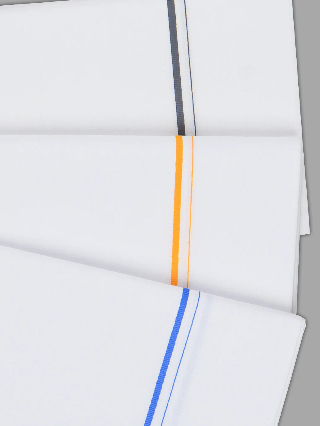 Men Cotton Blend Assorted Border Dhoti Combo (Pack of 3) - Image 3