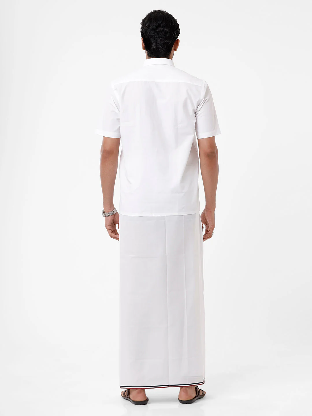 Men Cotton Blend Double Layer Political Dhoti VIP ADMK - Image 7