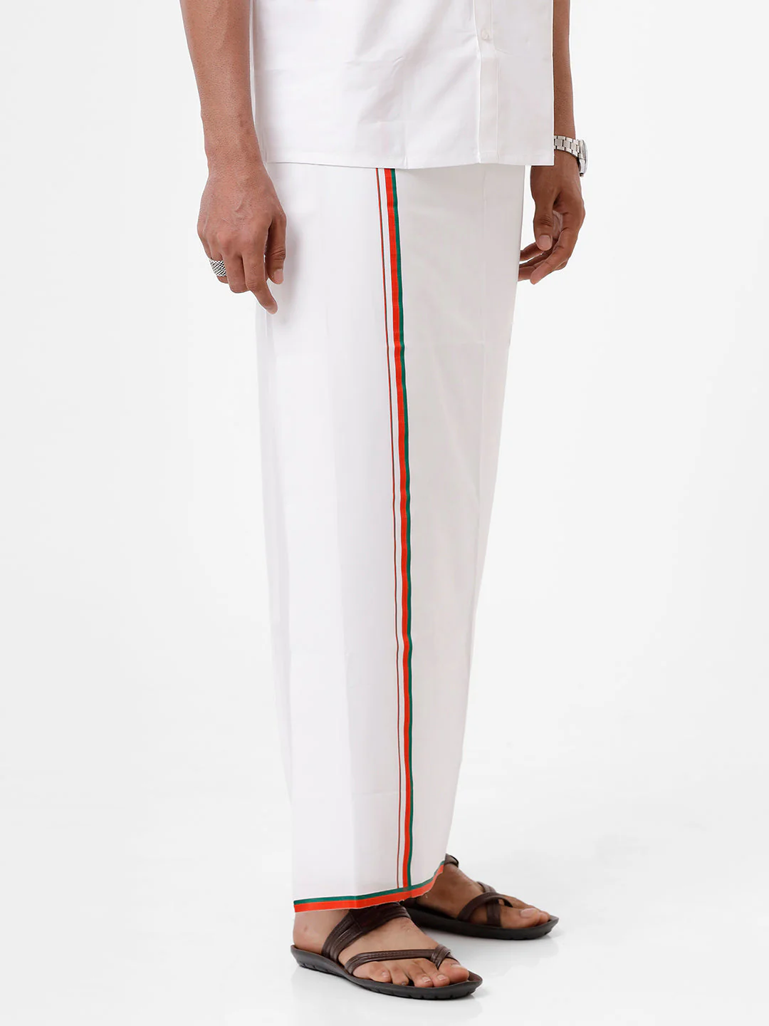Men Cotton Blend Double Layer Political Dhoti VIP BJP - Image 6