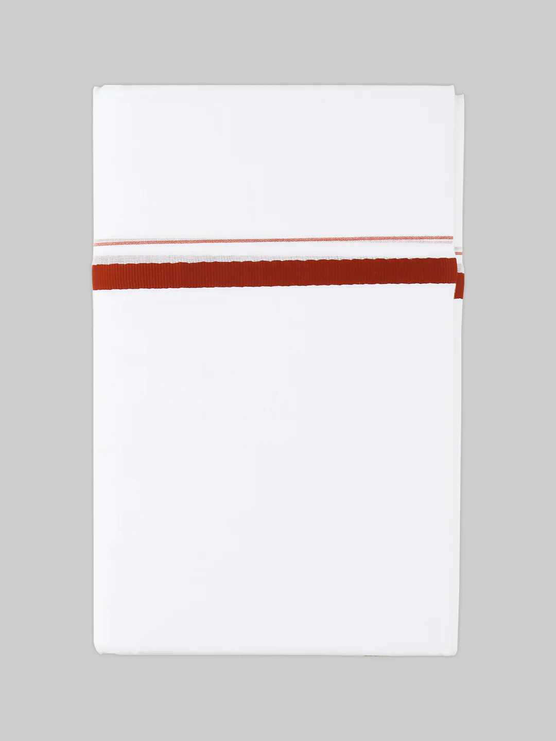 Men Cotton Blend Double Layer White Dhoti with Assorted Border Archery (Pack of 2) - Image 2