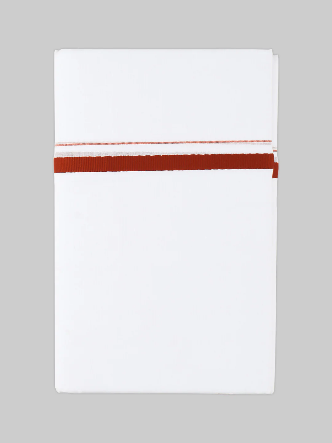 Men Cotton Blend Double Layer White Dhoti with Assorted Border (Pack of 2) - Image 2