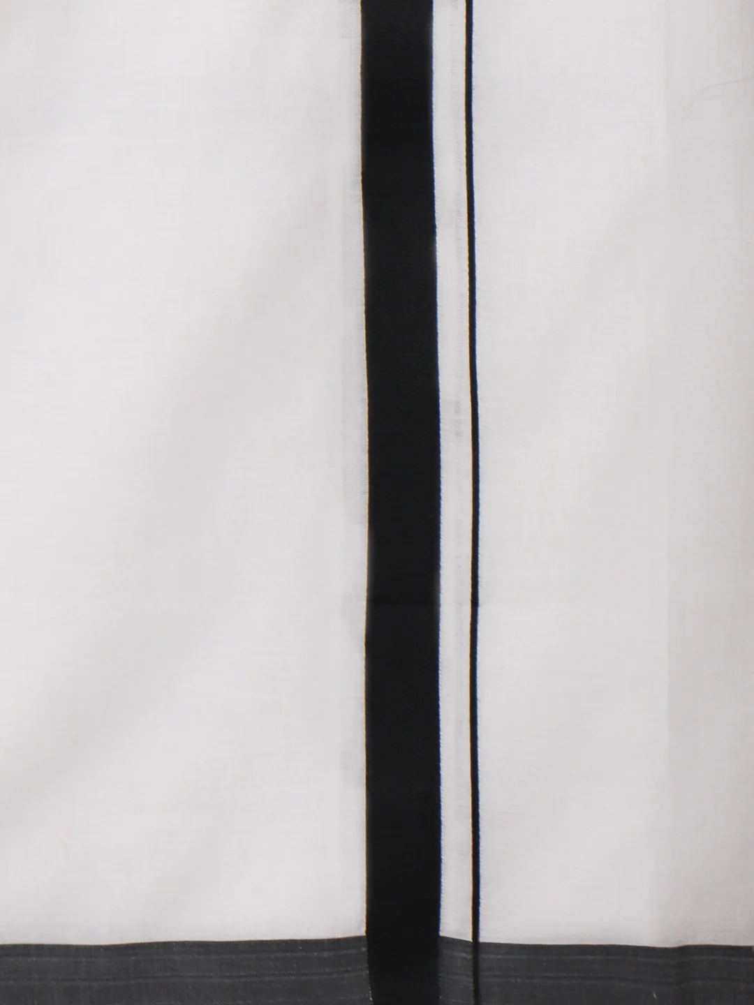 Men Cotton Blend Double Layer White Dhoti with Black Fancy Border Ricky Spl - Image 4