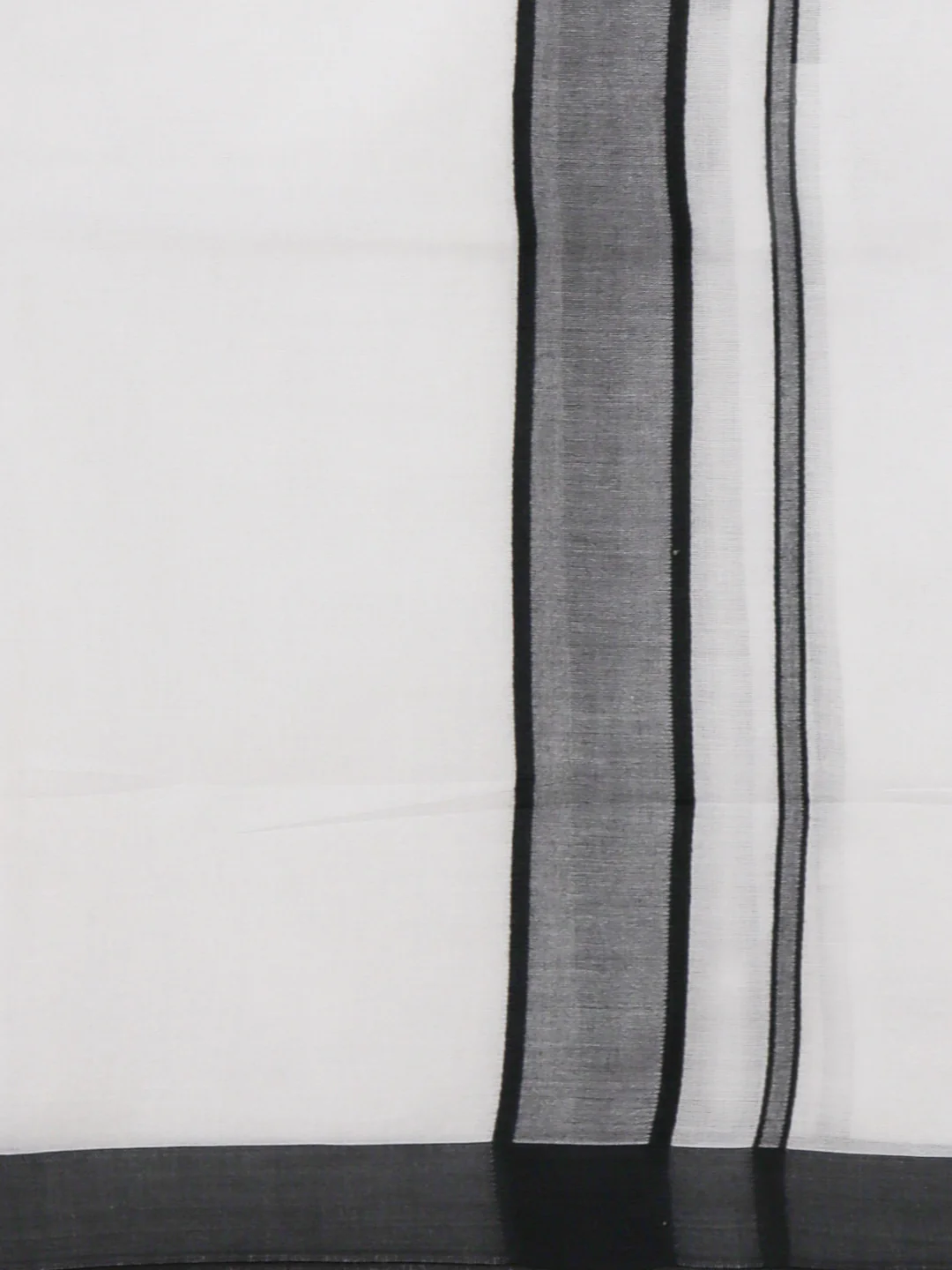 Men Cotton Blend Double Layer White Dhoti with Fancy Border Rivan Plain - Image 4