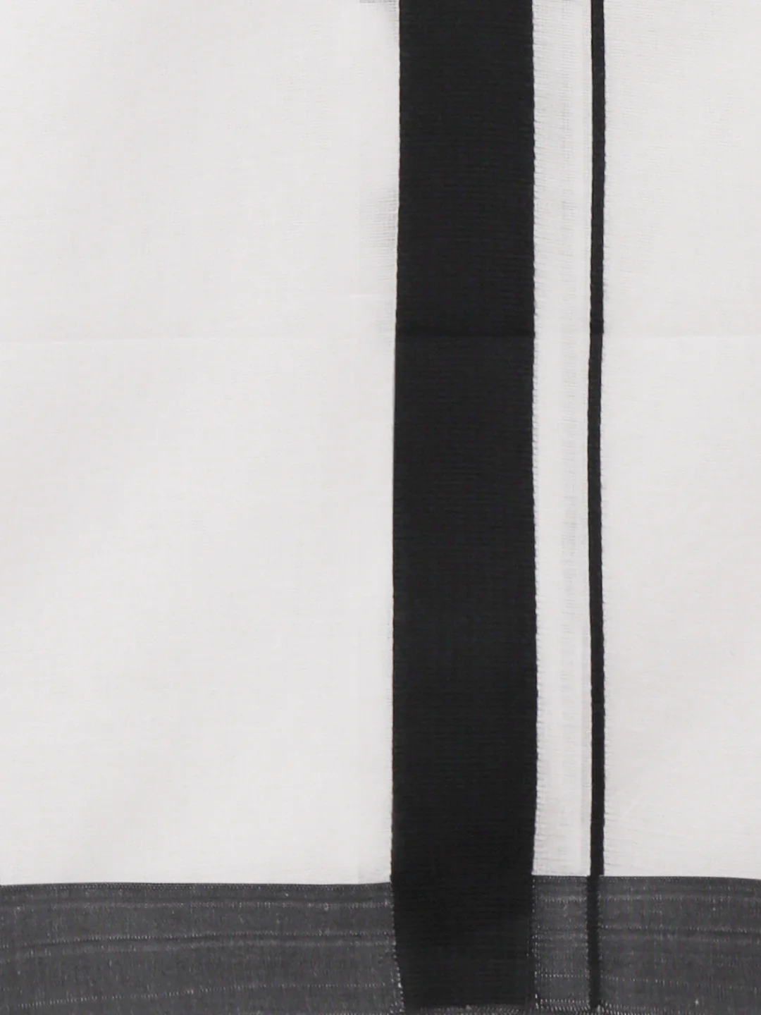 Men Cotton Blend Double Layer White Dhoti with Black Fancy Border Rivan Spl - Image 4