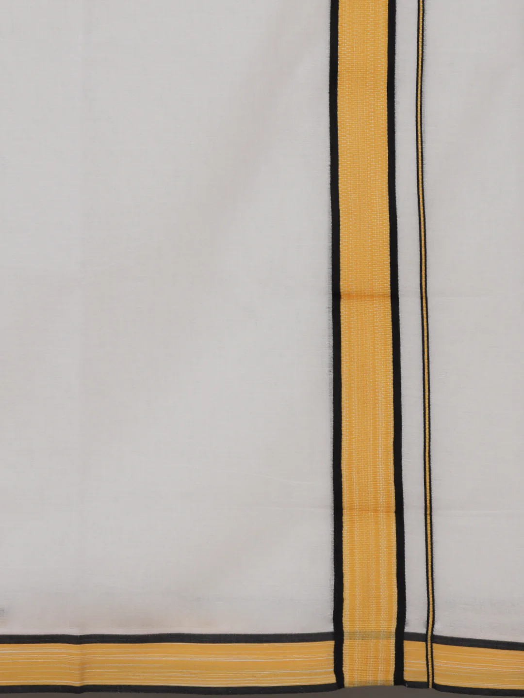 Men Cotton Blend Double Layer White Dhoti with Fancy Border Mountain Fancy MF01 - Image 4