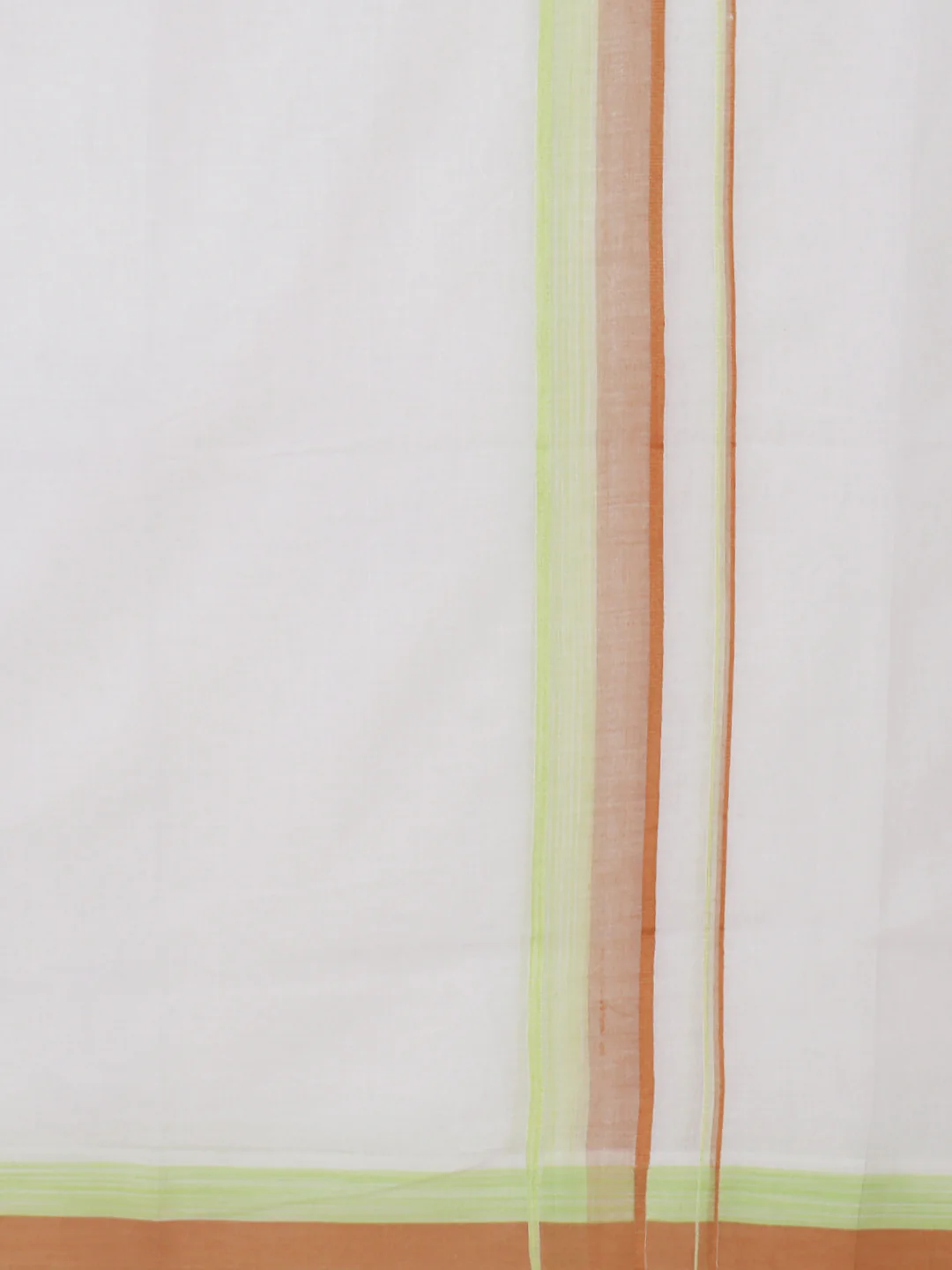 Men Cotton Blend Double Layer White Dhoti with Fancy Border Panchami Fancy PMF14 - Image 4