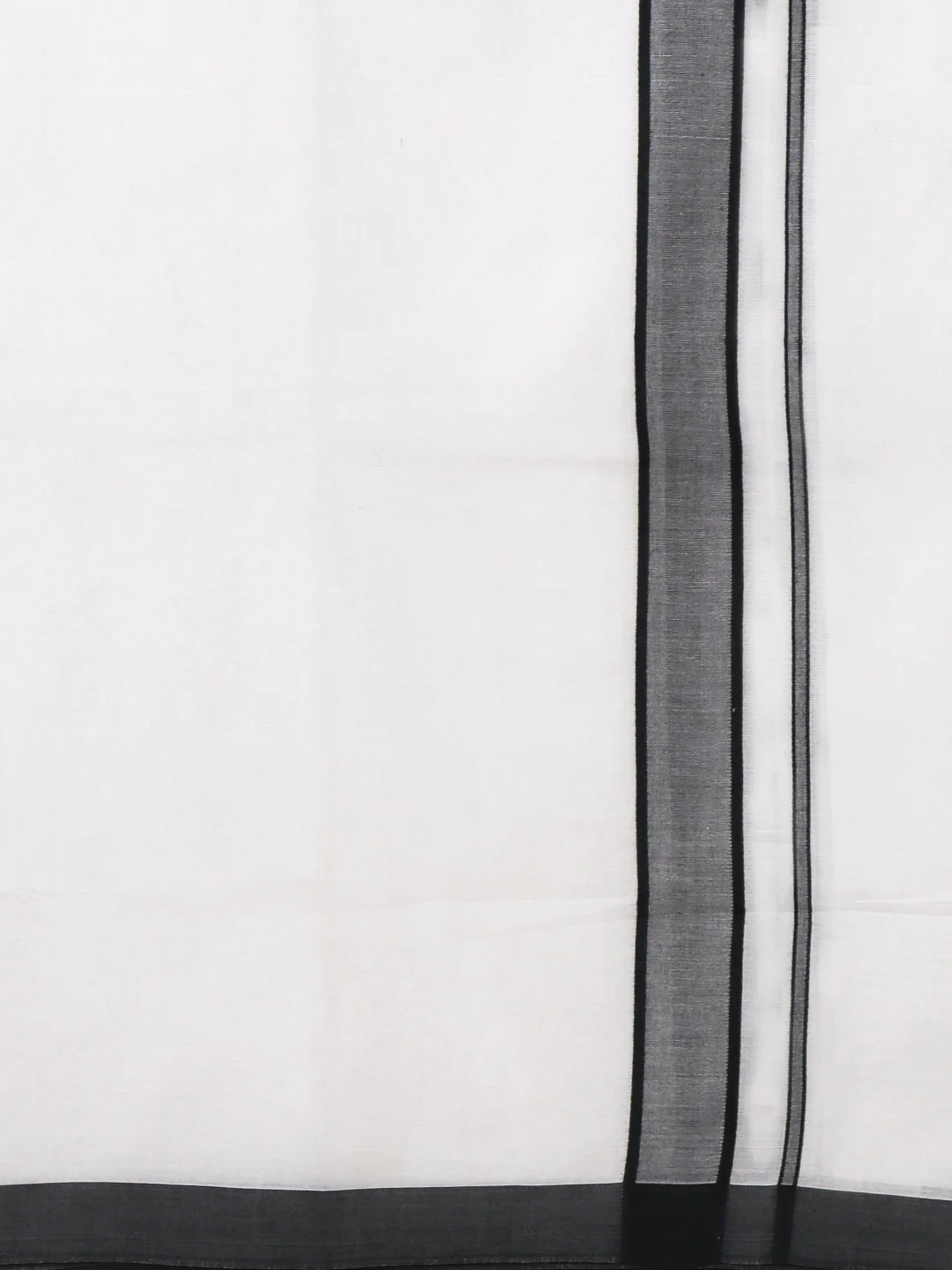 Men Cotton Blend Double Layer White Dhoti with Fancy Border Ricky Plain - Image 4