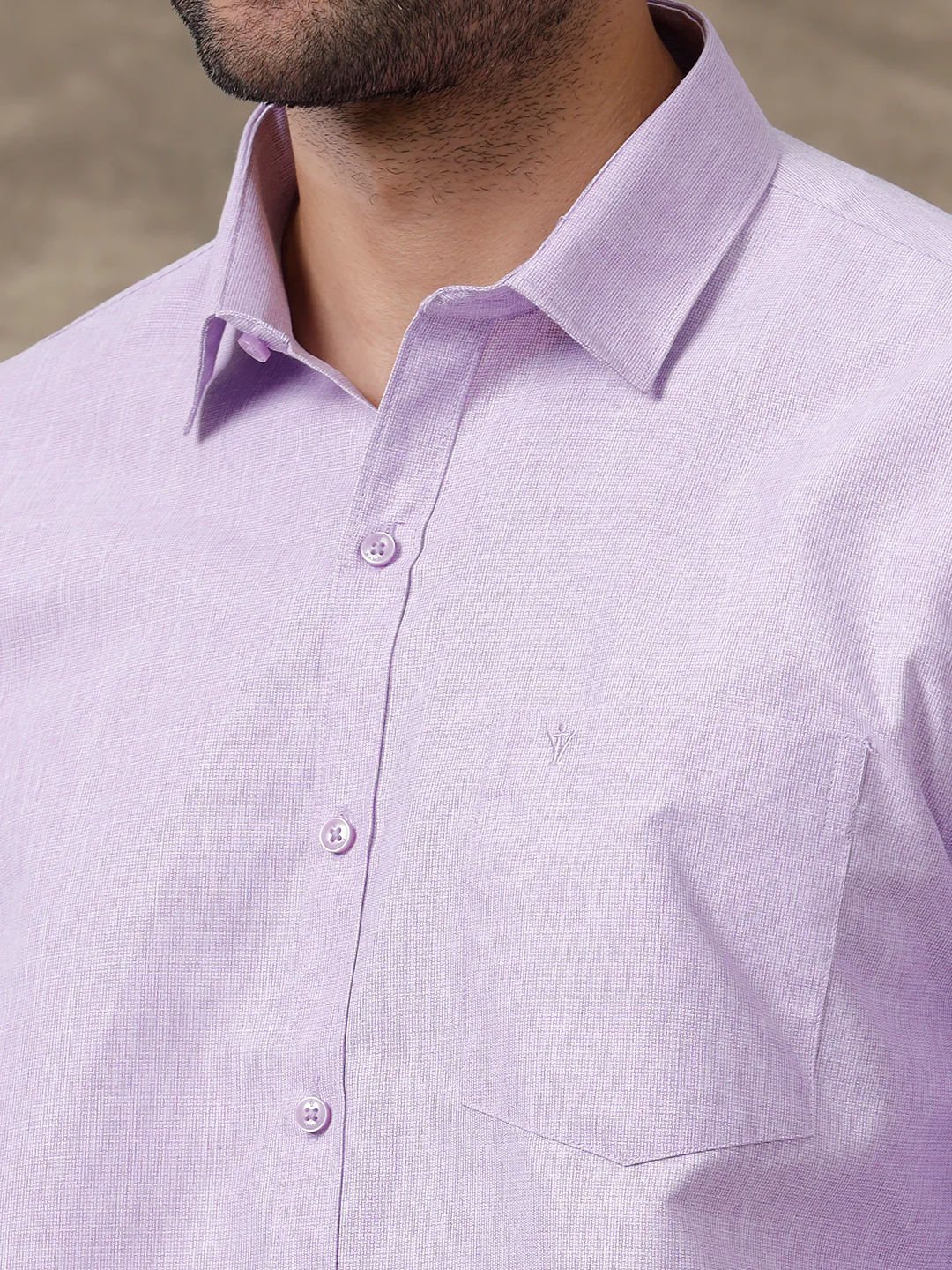 Men Cotton Blend Full Sleeves Shirt Lavender T1 GC17 - Image 3