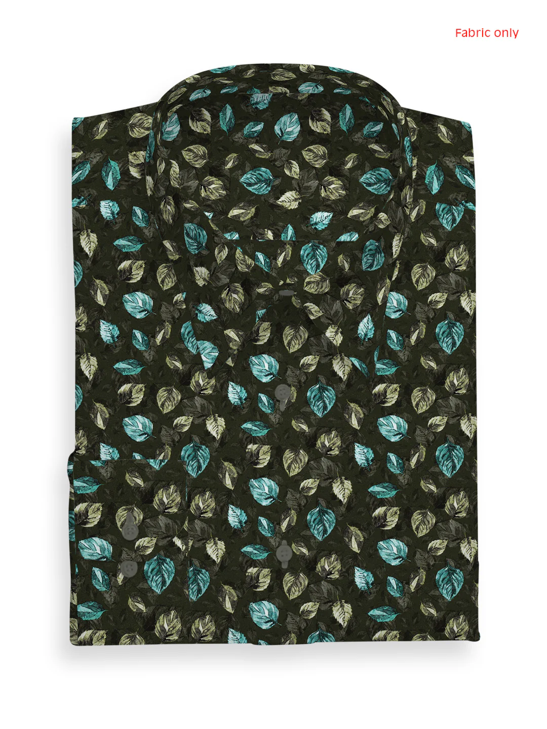 Men Cotton Blend Green Leaf Printed Shirt Fabric Savoy Print - Image 3
