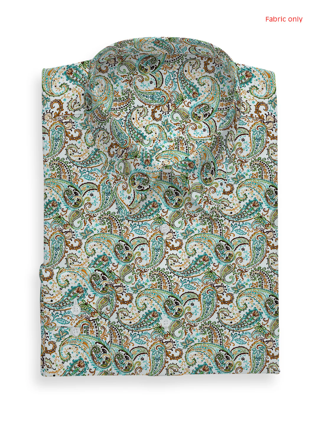 Men Cotton Blend Green Printed Shirt Fabric Savoy Print - Image 3