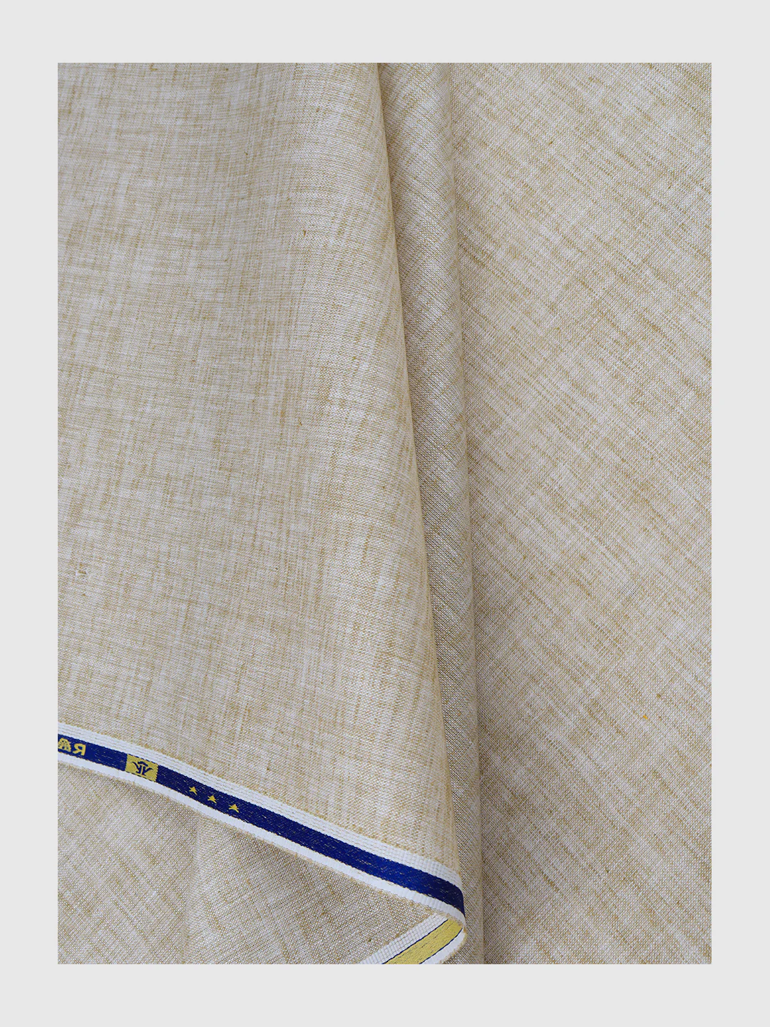 Men Cotton Blend Light Brown Self Design Shirt and Kurta Fabric Lampus - Image 5