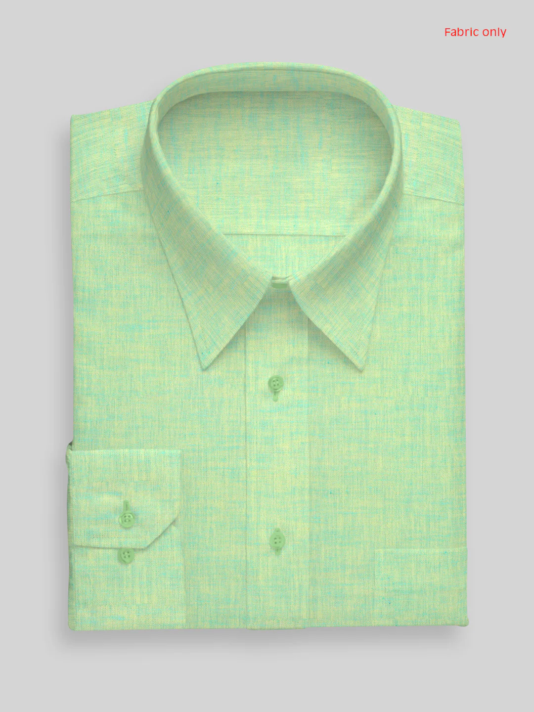 Men Cotton Blend Parrot Green Self Design Shirt and Kurta Fabric Lampus - Image 6
