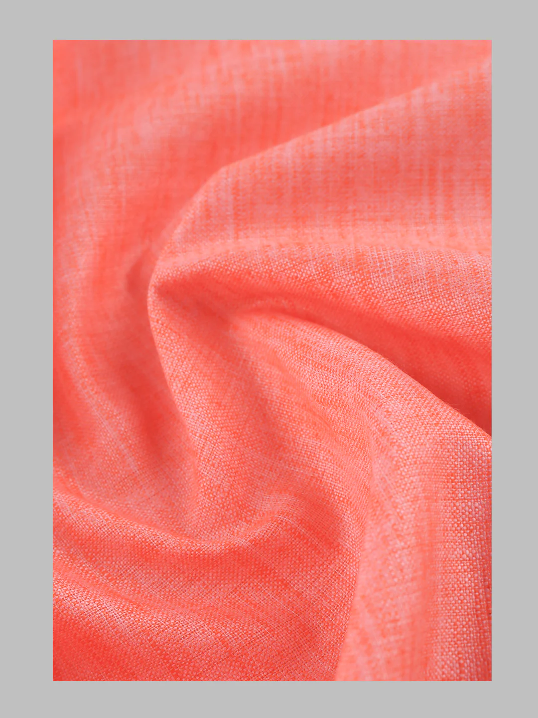 Men Cotton Blend Pinkish Orange Self Design Shirt and Kurta Fabric Lampus - Image 2