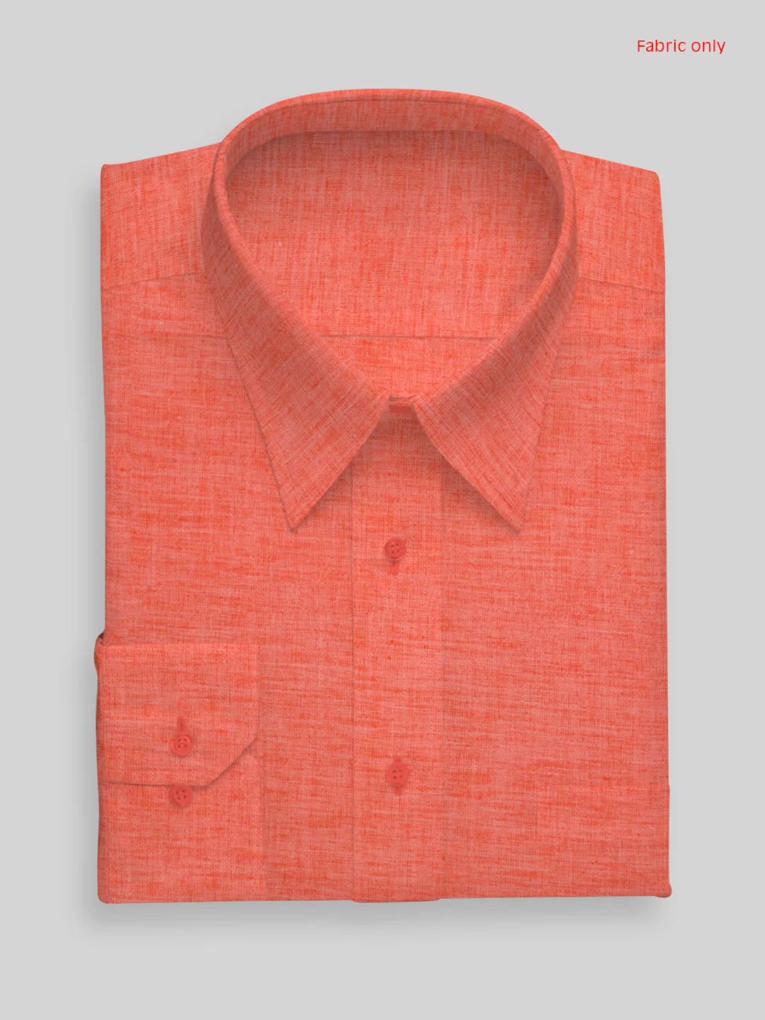 Men Cotton Blend Pinkish Orange Self Design Shirt and Kurta Fabric Lampus - Image 7