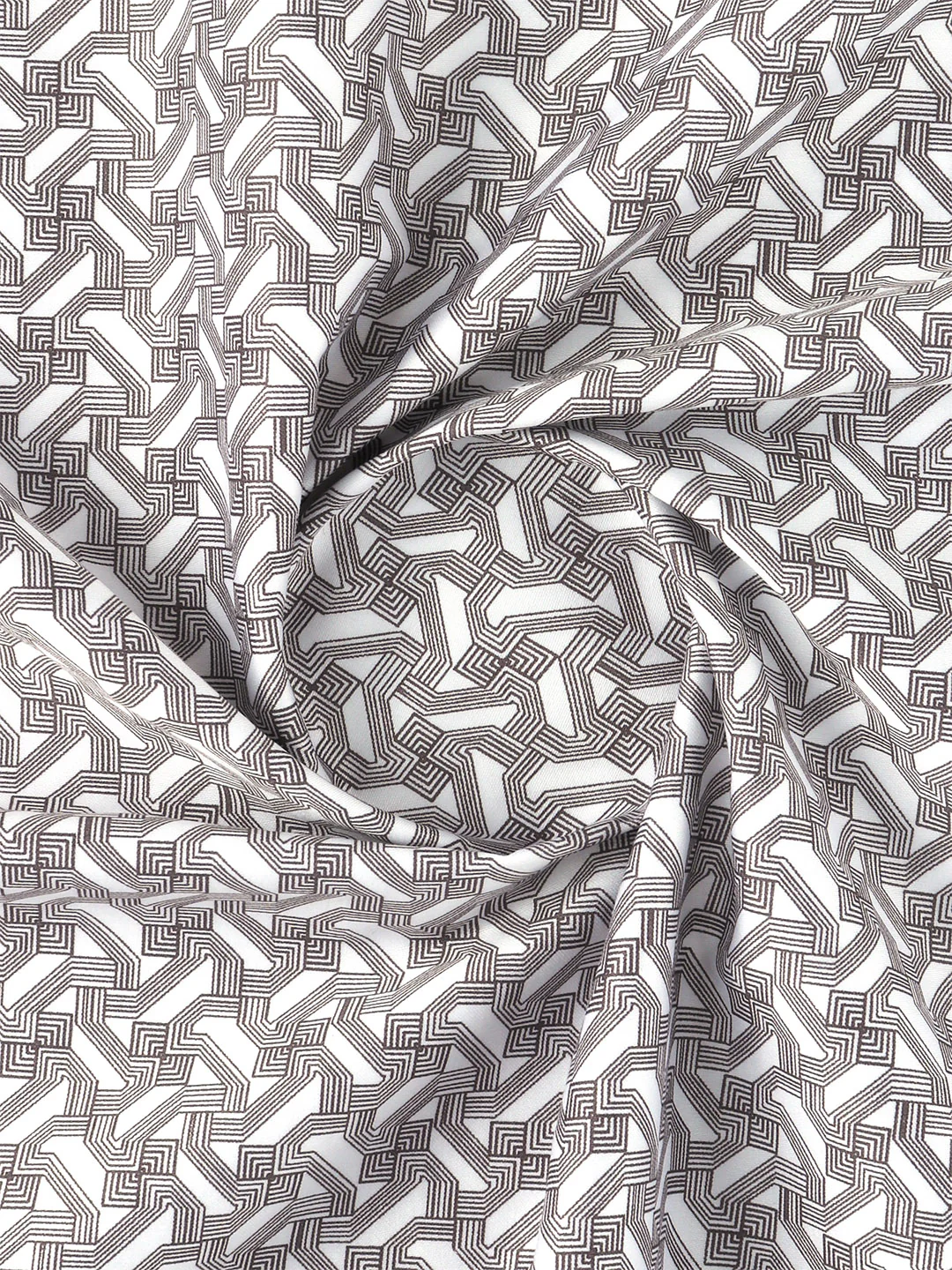 Men Cotton Blend Printed Shirt Fabric Brown Alpha