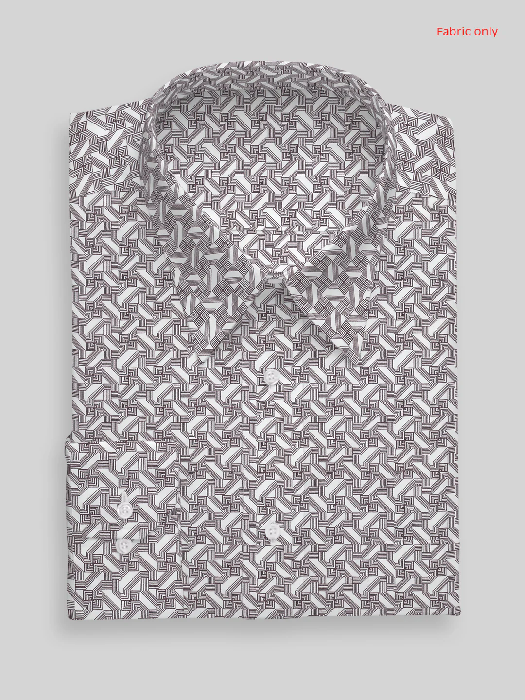 Men Cotton Blend Printed Shirt Fabric Brown Alpha - Image 3