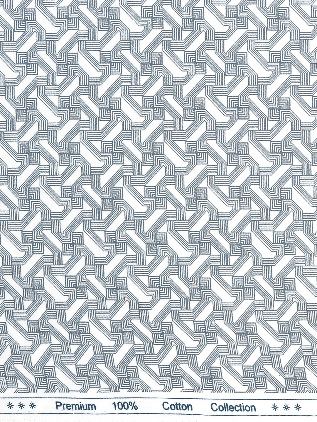 Men Cotton Blend Printed Shirt Fabric Grey Alpha - Image 2