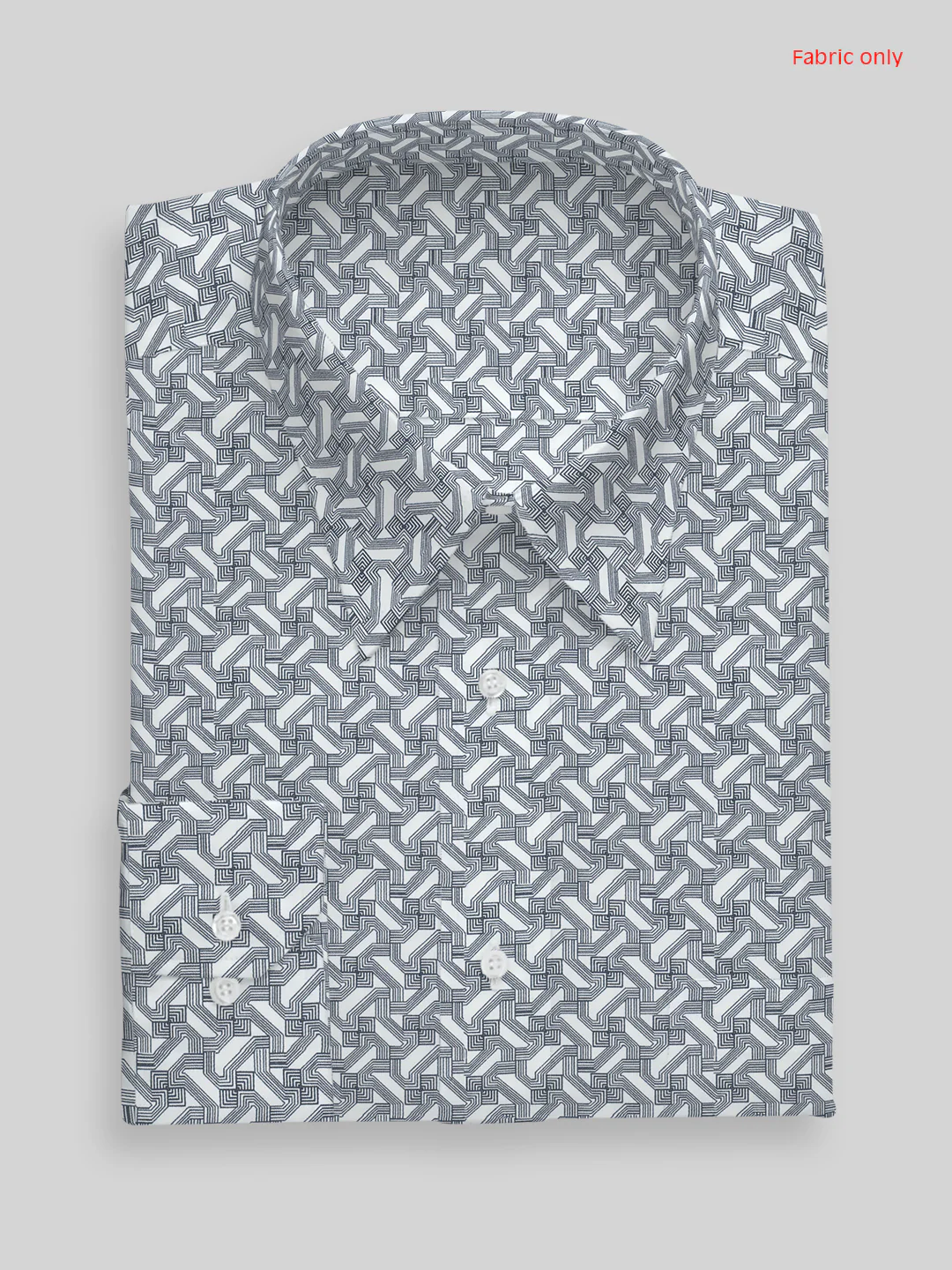 Men Cotton Blend Printed Shirt Fabric Grey Alpha - Image 3