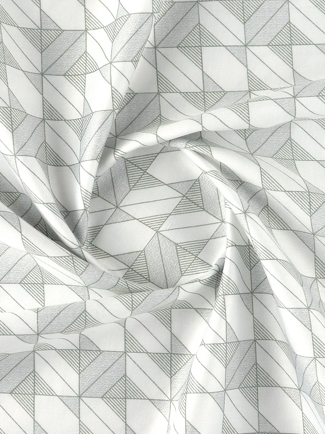Men Cotton Blend Printed Shirt Fabric White Alpha