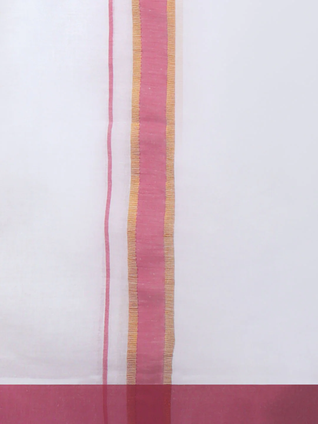 Men Cotton Blend Readymade Double Layer White Dhoti with Fancy Jari Border GFDA05 - Image 3