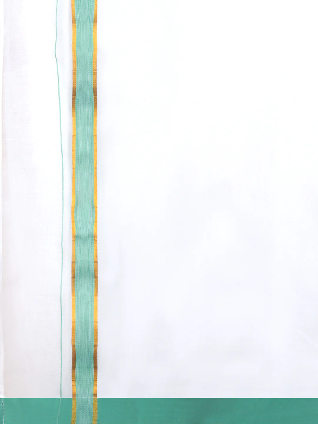 Men Cotton Blend Readymade Double Layer White Dhoti with Fancy Jari Border GFDA14 - Image 6