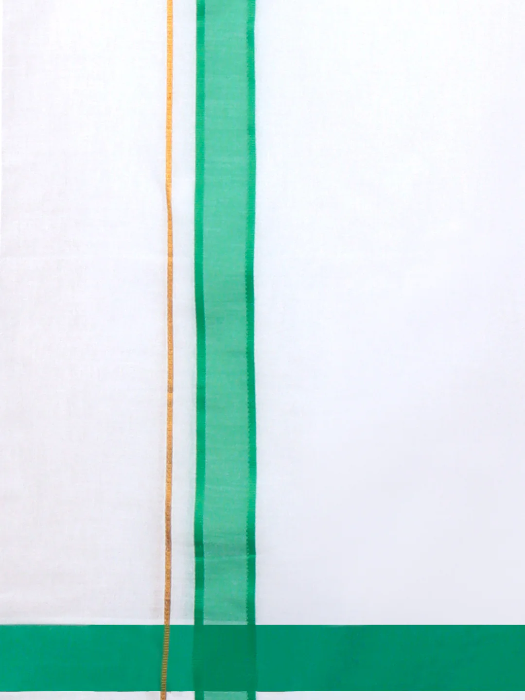 Men Cotton Blend Readymade Double Layer White Dhoti with Fancy Jari Border GFDA15 - Image 5