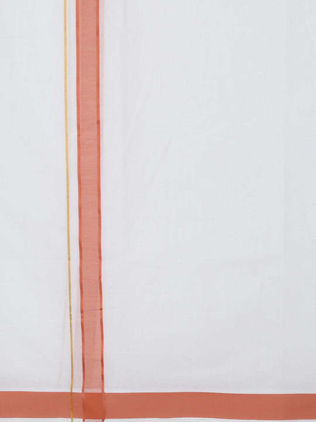 Men Cotton Blend Readymade Double Layer White Dhoti with Fancy Jari Border GFDA17 - Image 5