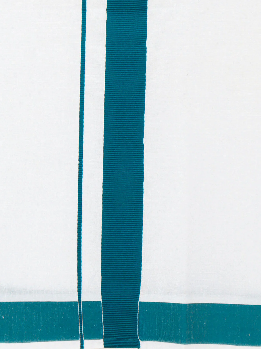 Men Cotton Blend Readymade Single Layer White Dhoti with Big Border GACS12 - Image 4