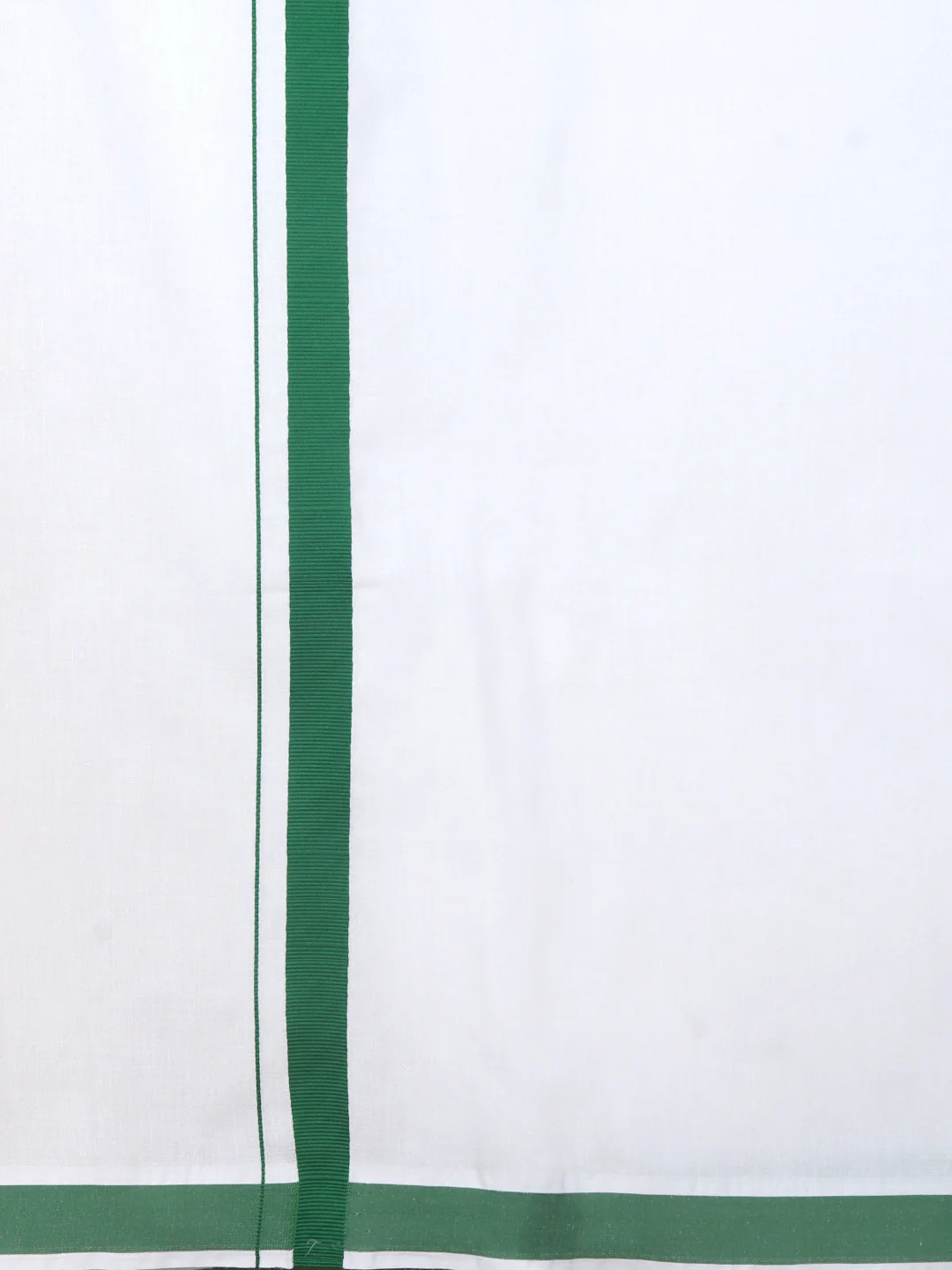 Men Cotton Blend Readymade Single Layer White Dhoti with Big Border GACS13 - Image 3