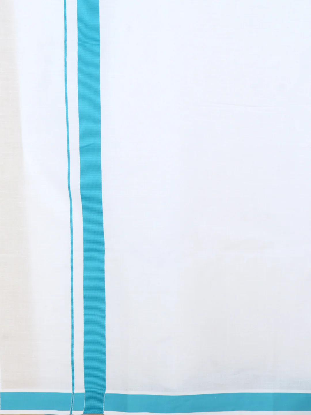 Men Cotton Blend Readymade Single Layer White Dhoti with Big Border GACS14 - Image 5