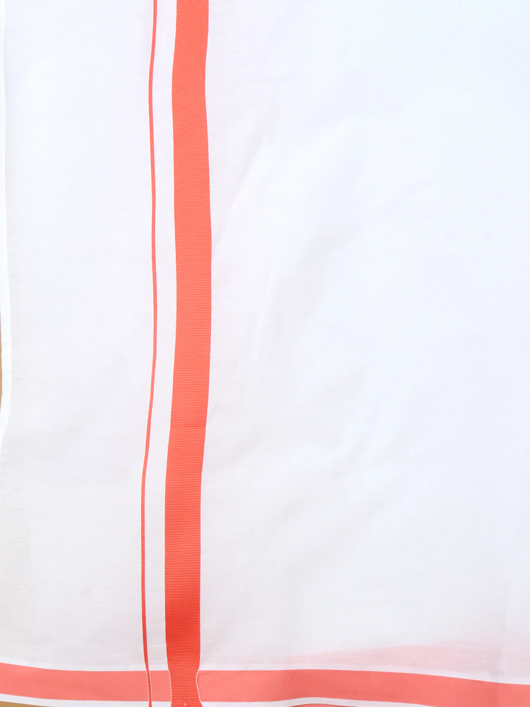 Men Cotton Blend Readymade Single Layer White Dhoti with Big Border GACS18 - Image 3