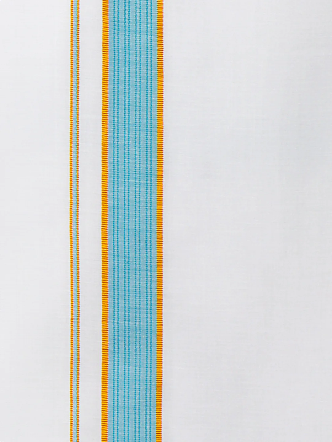 Men Cotton Blend Readymade Single Layer White Dhoti with Fancy Jari Border GACJ07 - Image 4