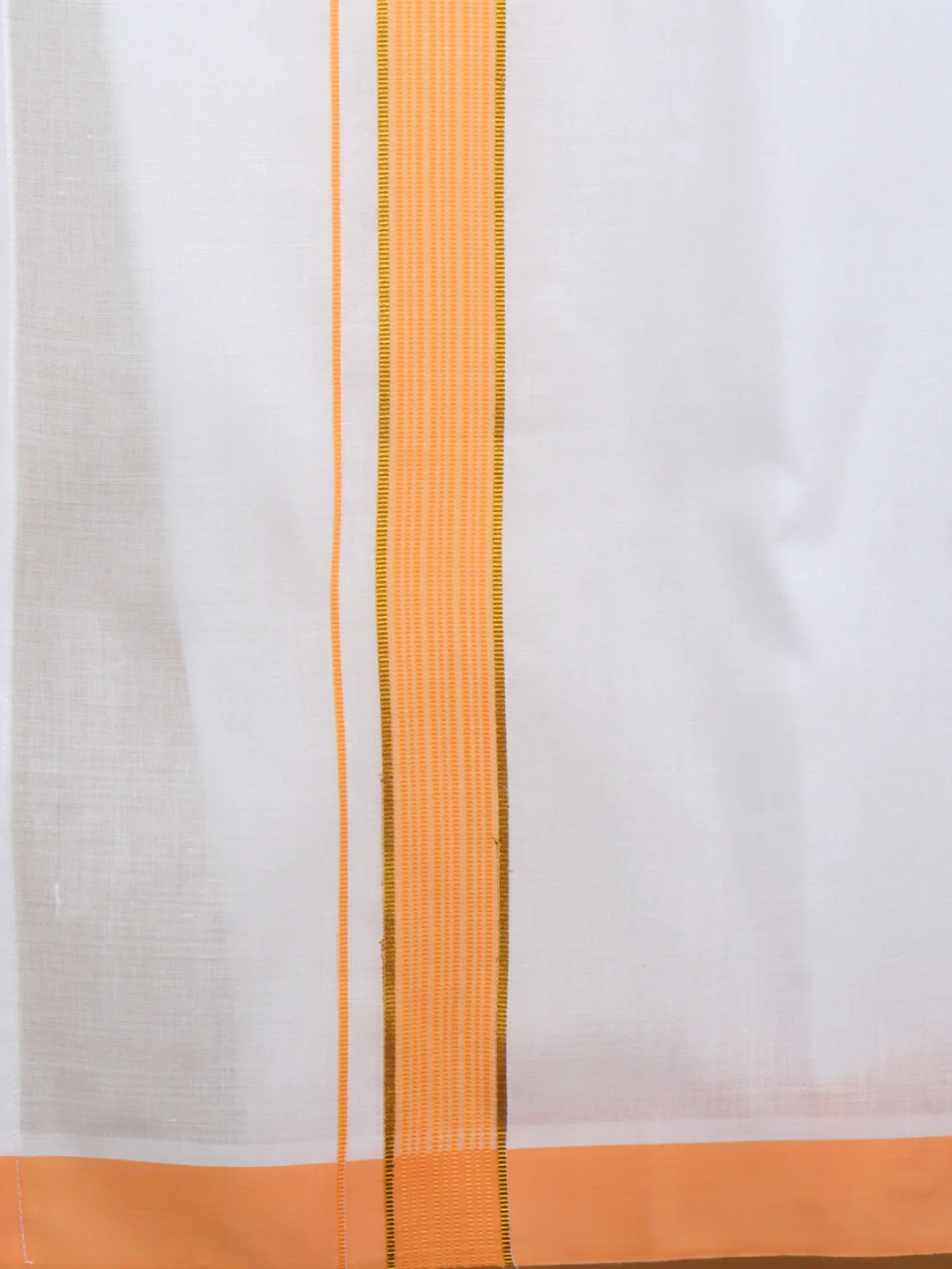 Men Cotton Blend Readymade Single Layer White Dhoti with Fancy Jari Border GACJ38 - Image 5
