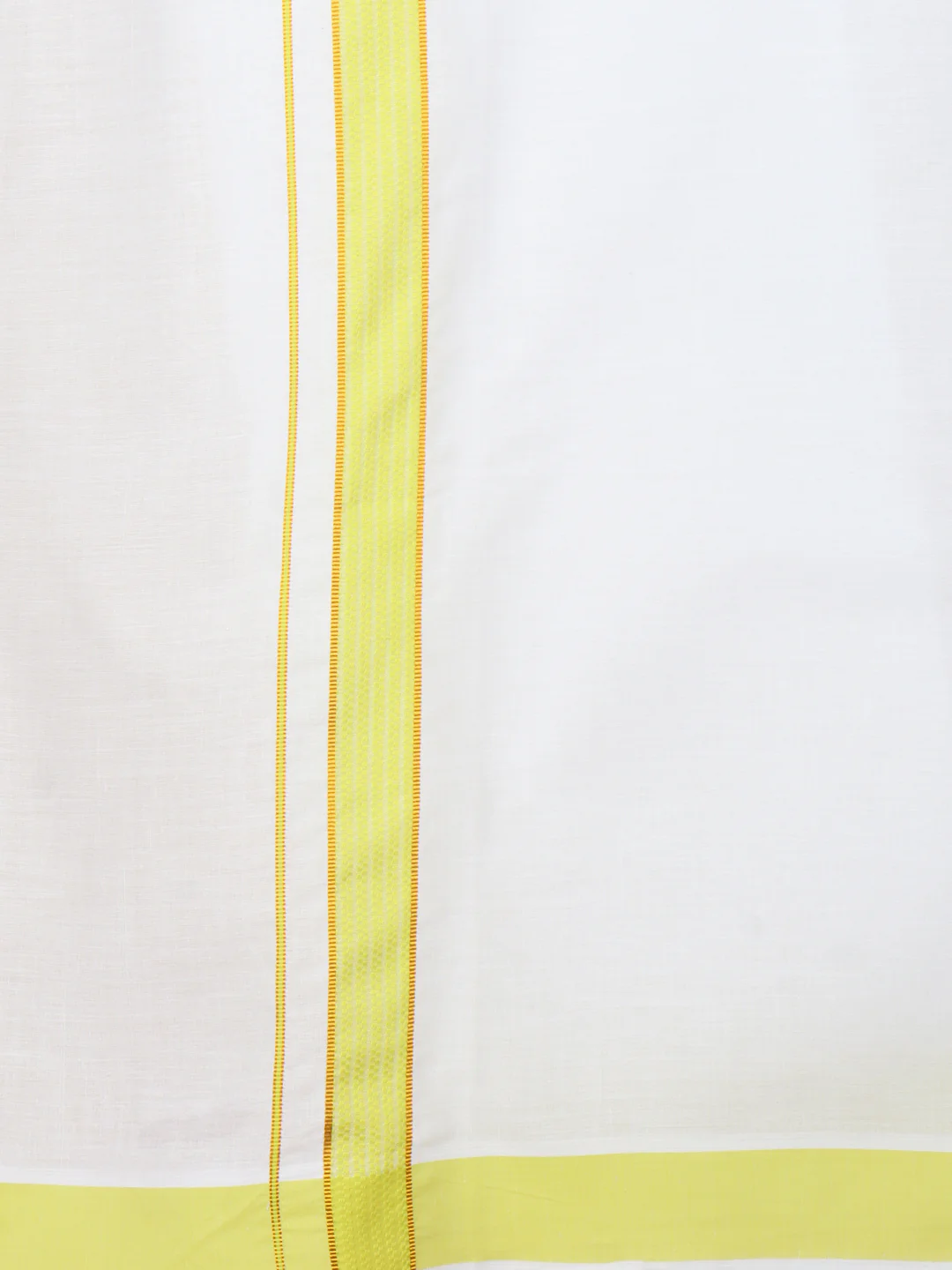 Men Cotton Blend Readymade Single Layer White Dhoti with Fancy Jari Border GACJ39 - Image 4