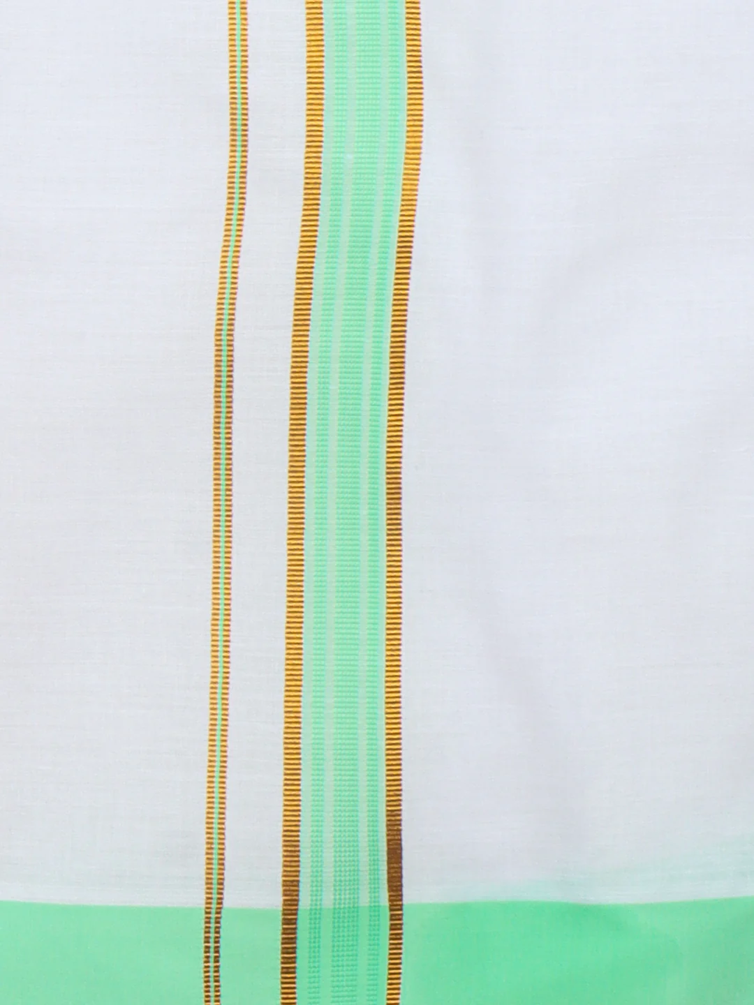 Men Cotton Blend Readymade Single Layer White Dhoti with Fancy Jari Border GACJ43 - Image 4