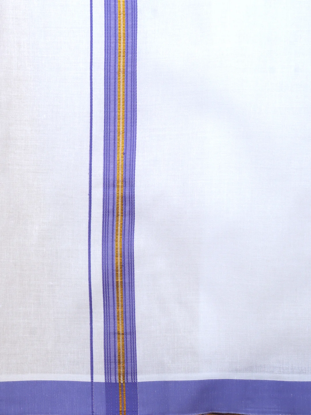 Men Cotton Blend Readymade Single Layer White Dhoti with Fancy Jari Border GACJ47 - Image 5