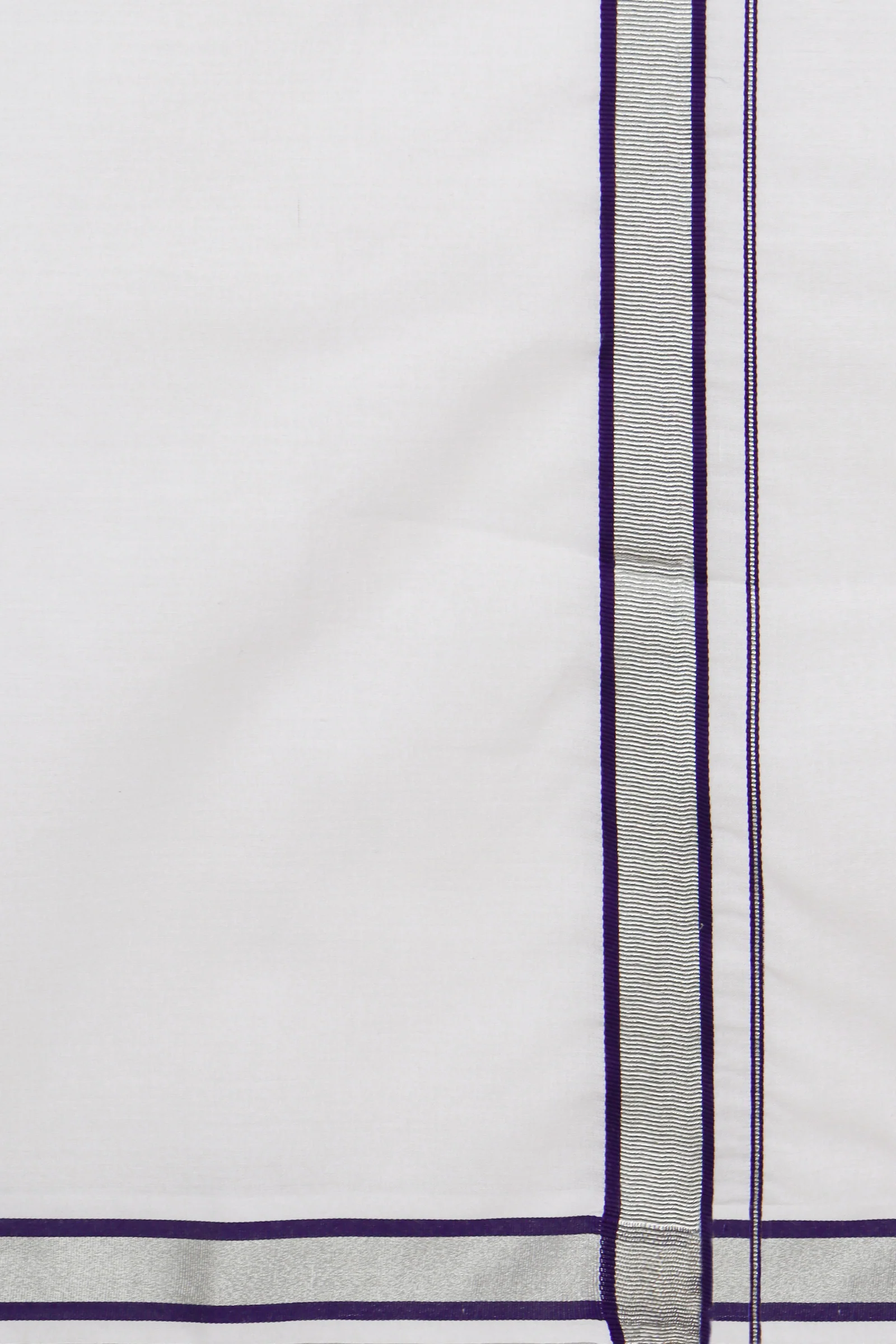 Men Cotton Blend Readymade Single Layer White Dhoti with Fancy Jari Border GASC01 - Image 4